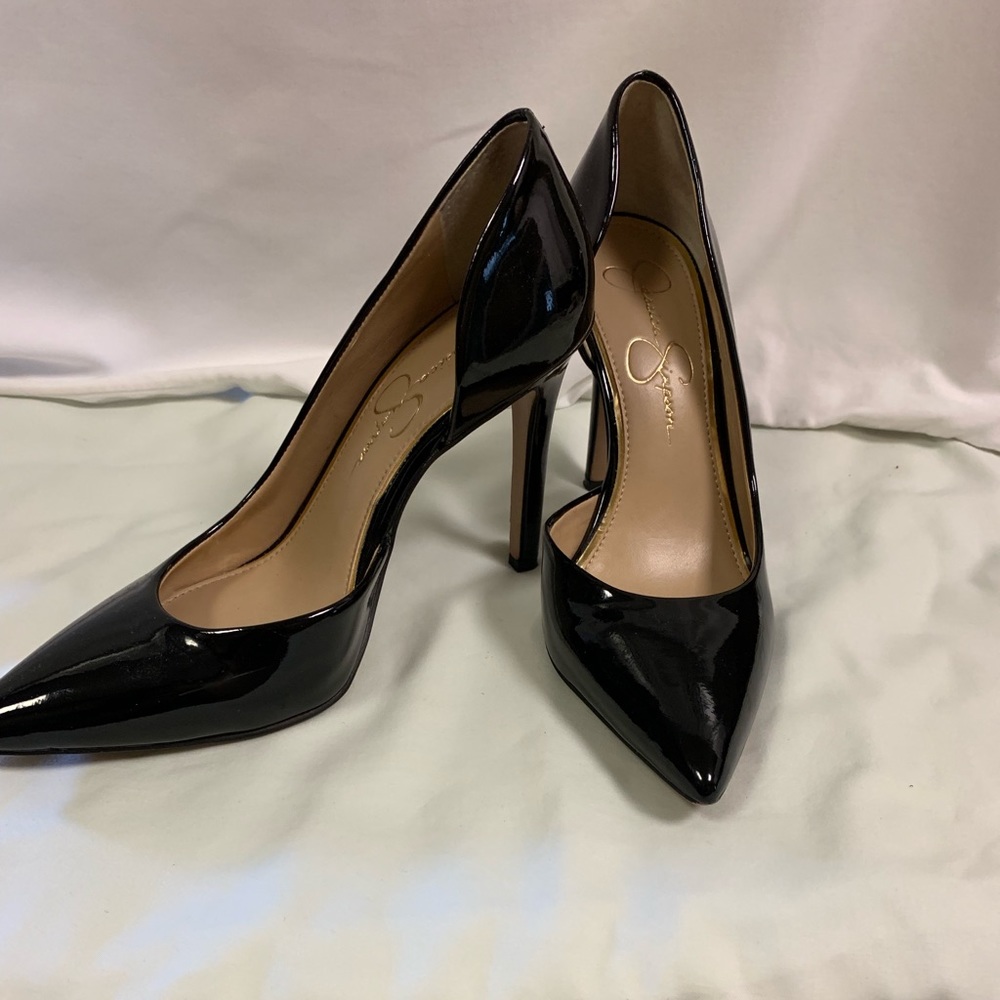 Jessica Simpson Black patent leather 3” heels